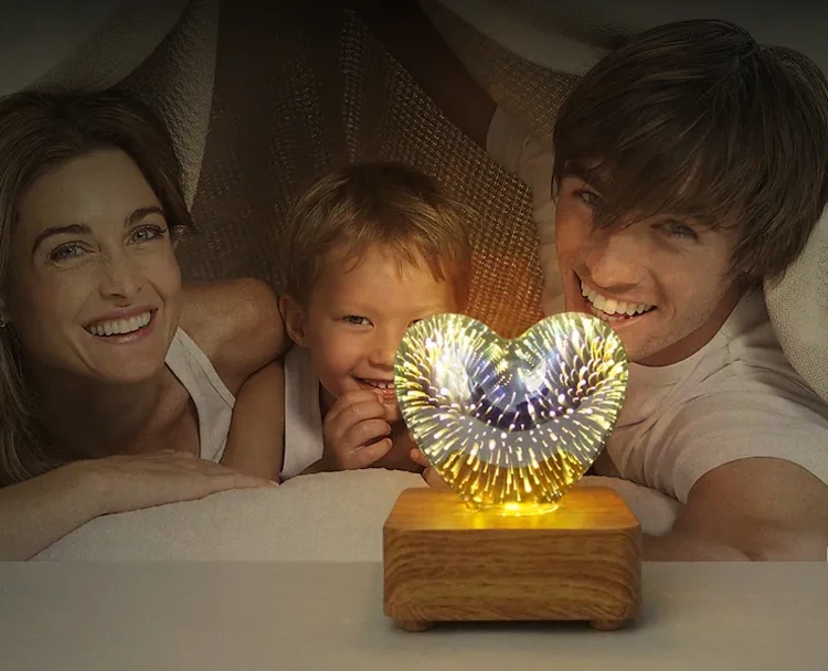 Ночник сердце с 3d эффектом